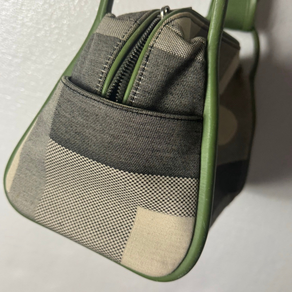 Bally Rare Canvas and Leather l Shoulder Bag Green and Beige with Logo print - Picture 8 of 12